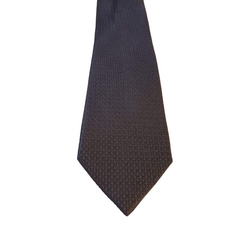Covington Necktie Abstract Gray Black 100% Silk Men's Tie EUC Business Church